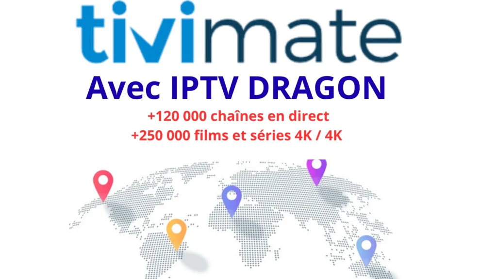 Interface TiviMate montrant les nouveautés VOD 2025 via IPTV DRAGON